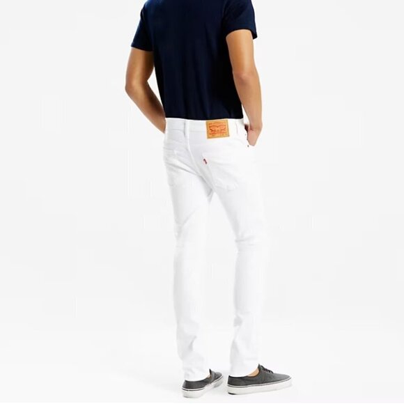 Levi’s Premium 511 Big E Red Tab White Slim Stretch Jeans Unisex W28 L30 - Picture 1 of 10